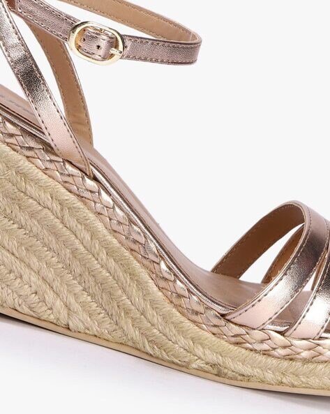 Gold espadrille wedge discount sandals