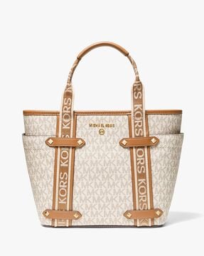 Buy Michael Kors Maeve Logo Print Tote Bag | Cream & Brown Color Women |  AJIO LUXE