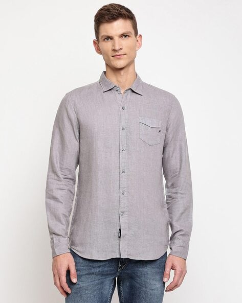 MR P. Garment-Dyed Linen Shirt for Men