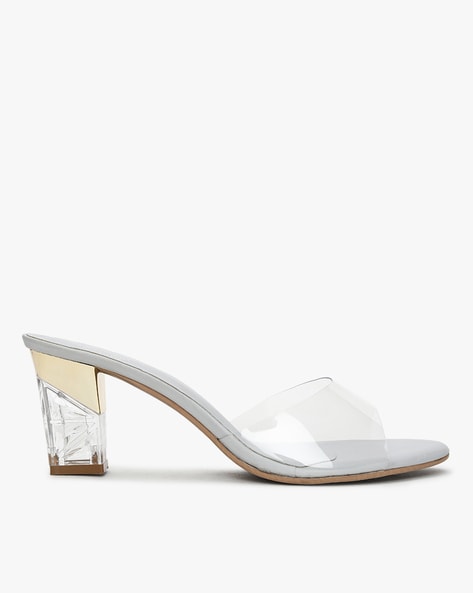 Clear strap block heeled sandals new arrivals