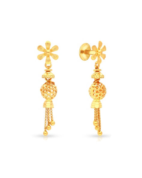 Malabar Gold & Diamonds 22K (916) Yellow Gold Drop Earrings For Women :  Amazon.in: Fashion