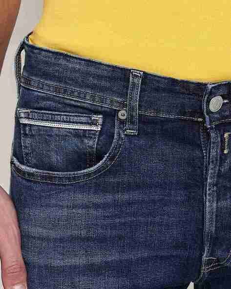 HUGO - HUGO  REPLAY straight-fit jeans in dark-blue stretch denim