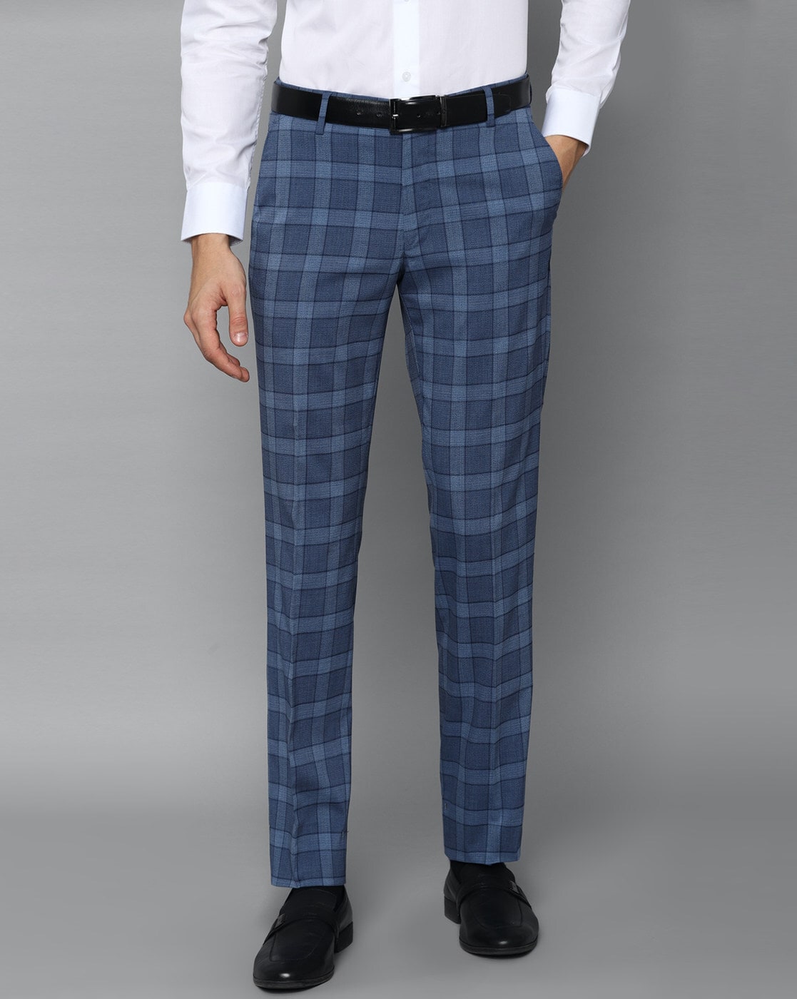 The Side Zip Straight Pant in Plaid