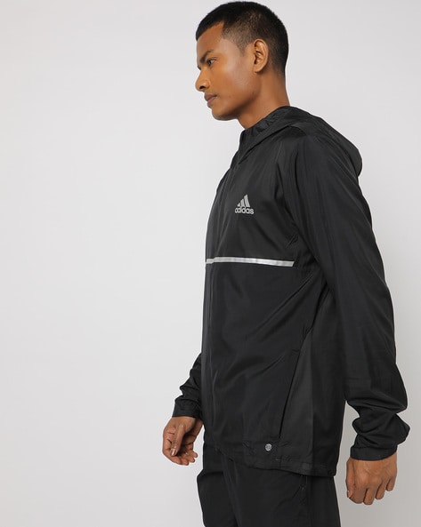 Amazon.com: adidas Men's Own The Run Jacket, Black/Reflective Silver, Small  : Clothing, Shoes & Jewelry