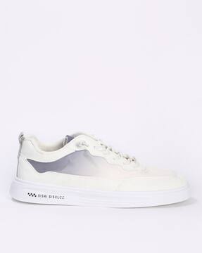 white round toe trainers