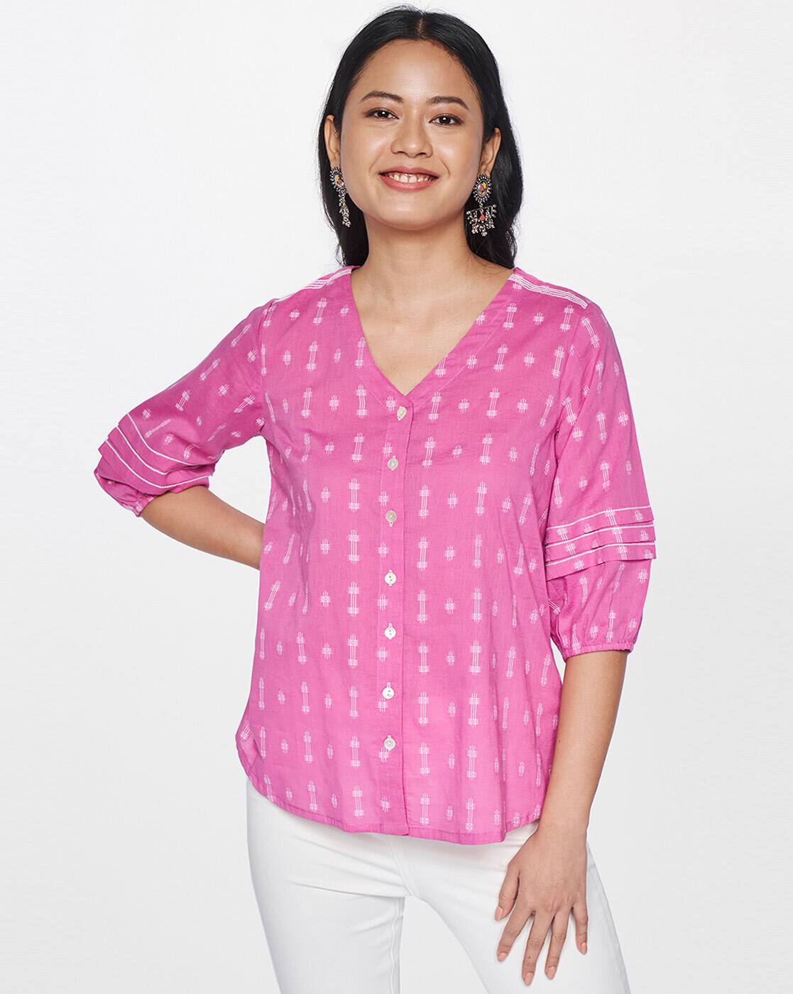 Buy Pink Shirts, Tops u0026 Tunic for Women by Global Desi Online | Ajio.com