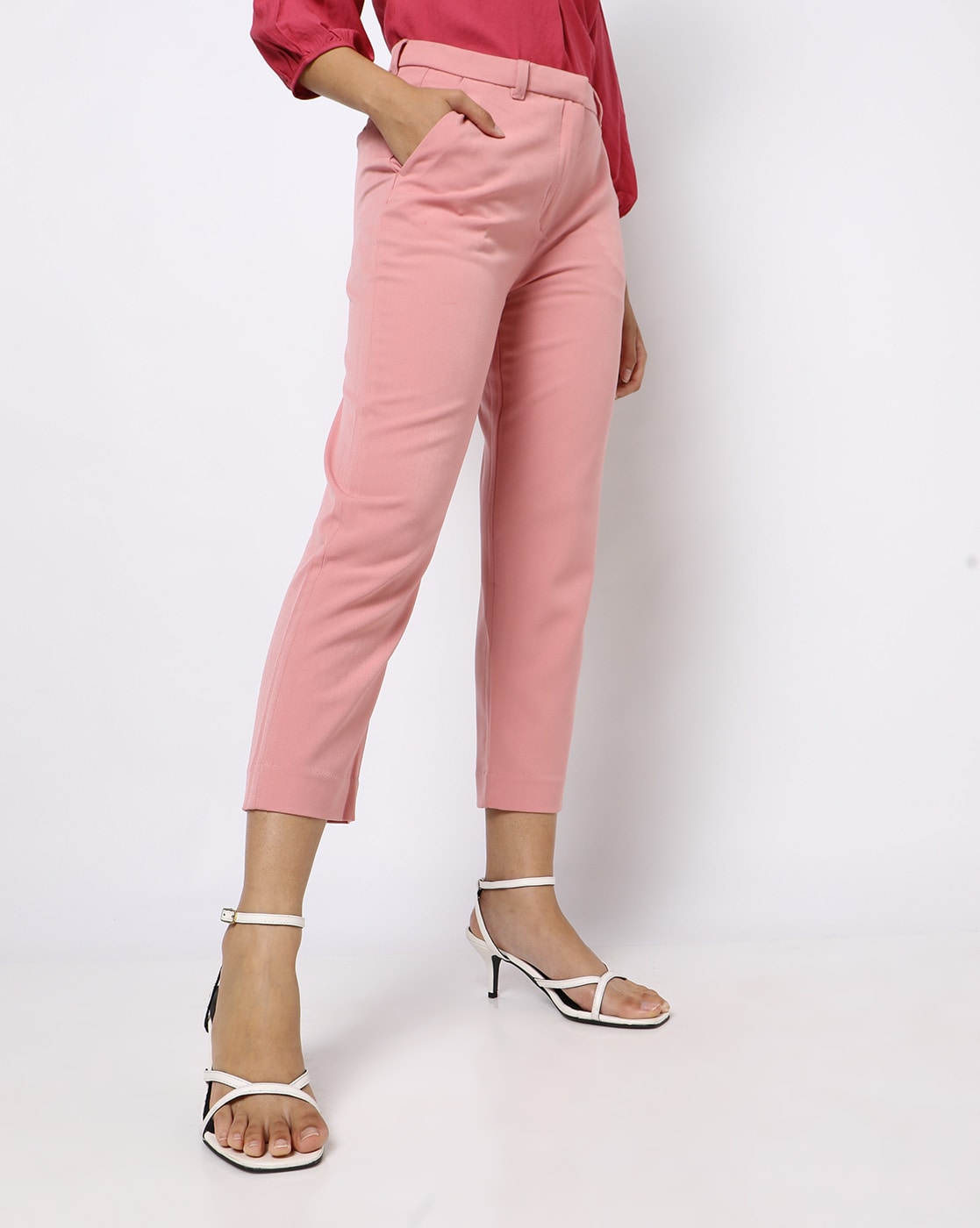 Bubblegum Pink Cropped Trouser  Trousers  PrettyLittleThing