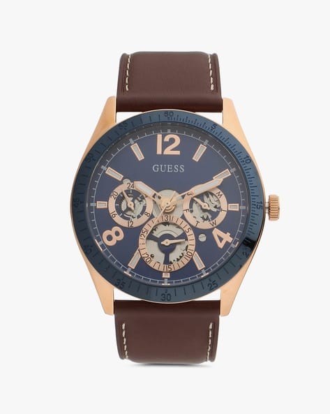 GW0216G1 Analogue Watch with Leather Strap