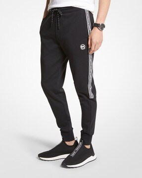 Buy Michael Kors Joggers with Logo Taping | Black Color Men | AJIO LUXE