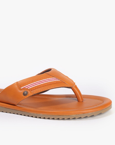 Men Leather Thong Strap Flip Flops