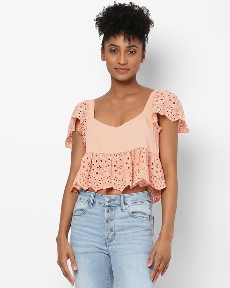 American eagle store polka dot top