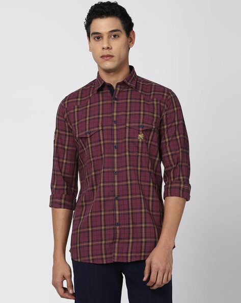 Buy Purple Shirts for Men by VAN HEUSEN Online | Ajio.com