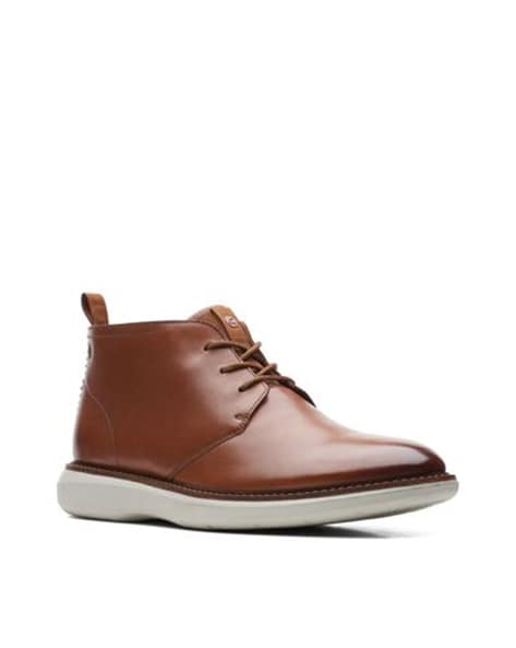 Clarks Lace-Up Ankle-Length Plain-Toe Boots