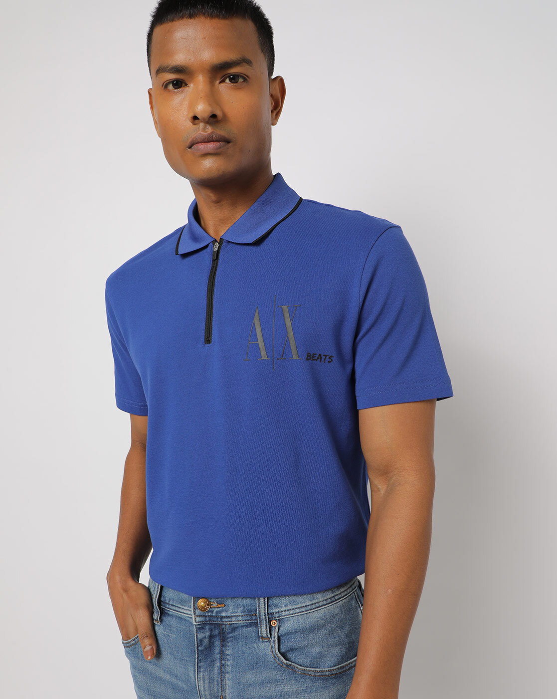 Armani exchange shop zip up polo