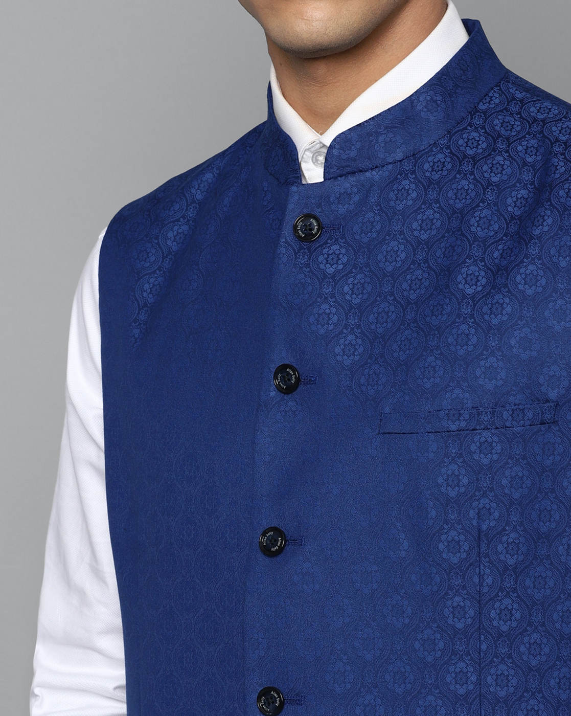 Buy Allen Solly Woven Design Mandarin Collar Nehru Jacket - Nehru Jackets  for Men 25920778 | Myntra