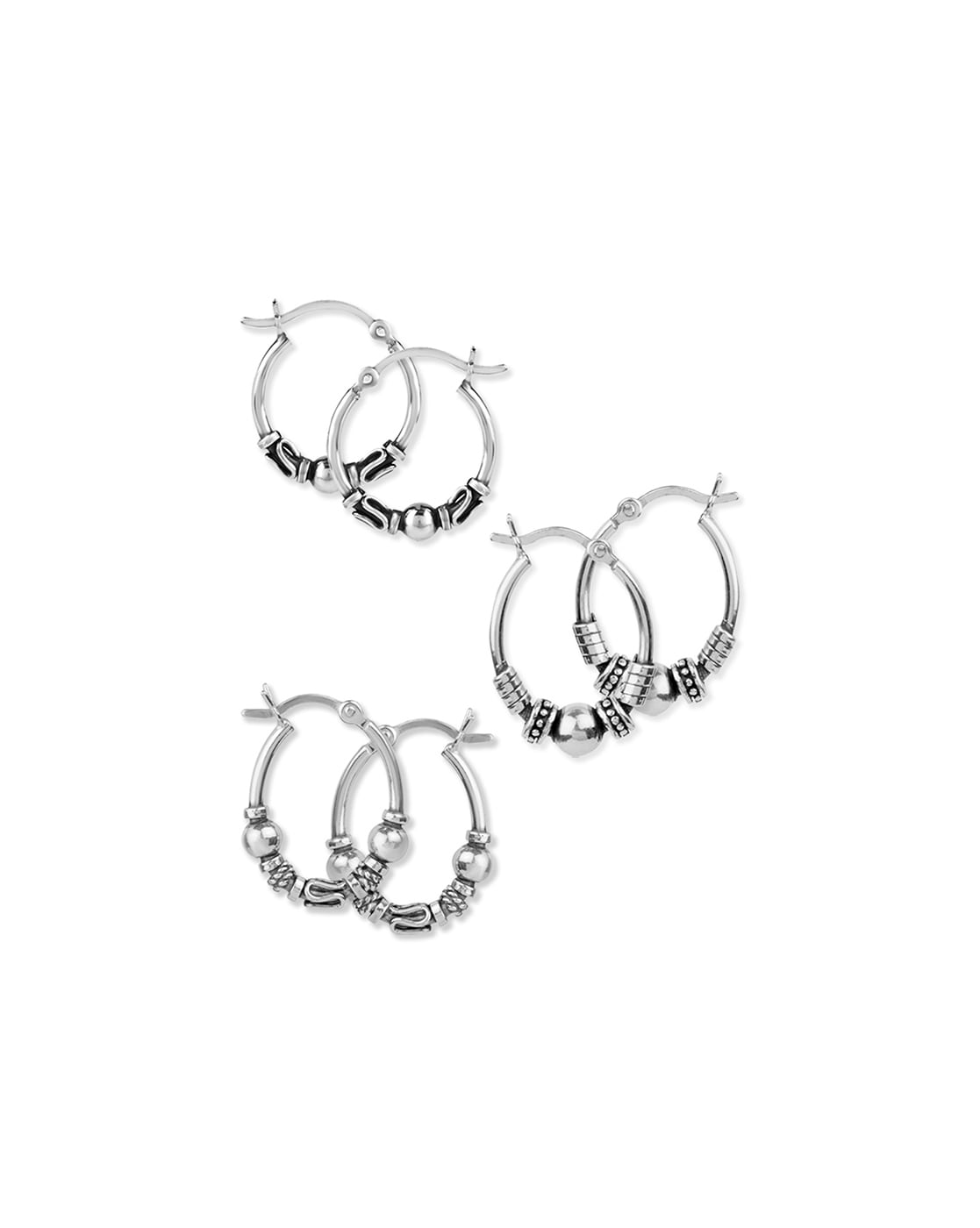 REPAIR Sterling Silver Bali Hoop Earrings (1 inch) | eBay