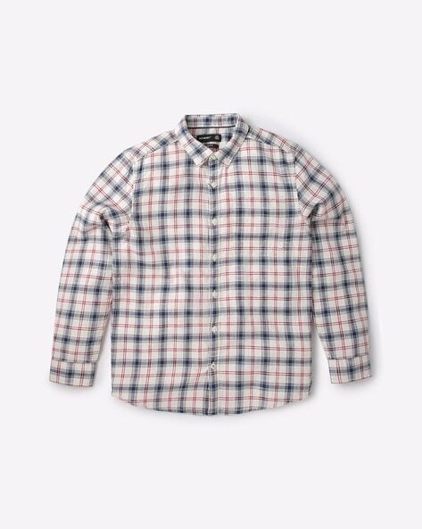 Checked Shirt with Button-Down Collar