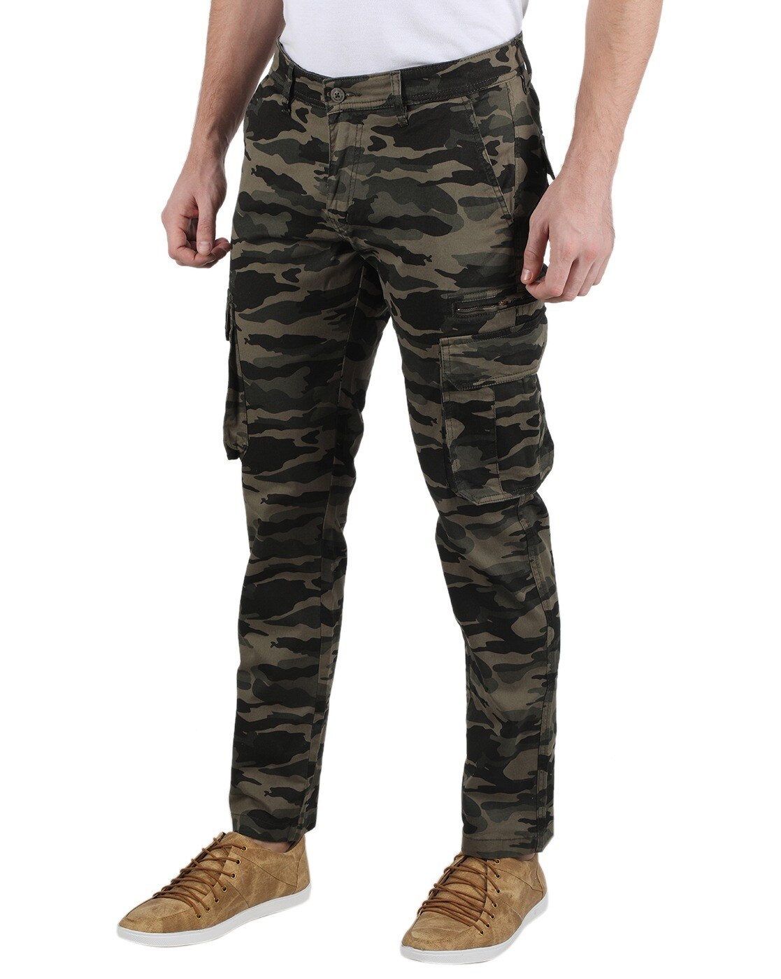 Pure Cotton Camouflage Cargo Trousers