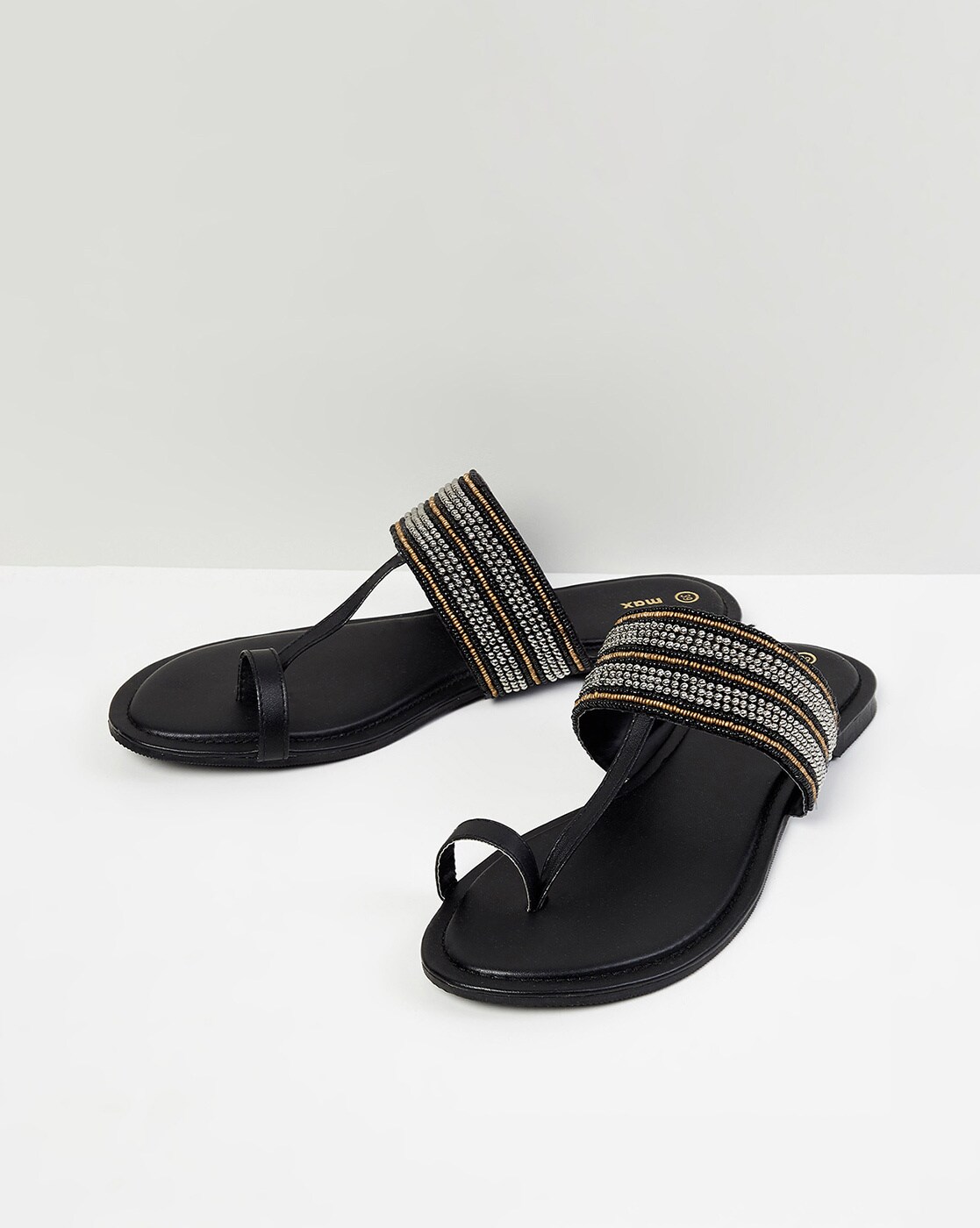 ▷ Flat leather sandal | Flat platform espadrille - ETNA colour Black