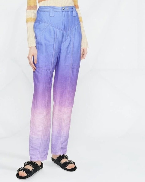 Buy Isabel Marant Panelled Ombre-Dyed Kaoritd Trousers, Blue Color Women