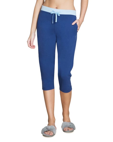 Van Heusen Blue Cotton Capris