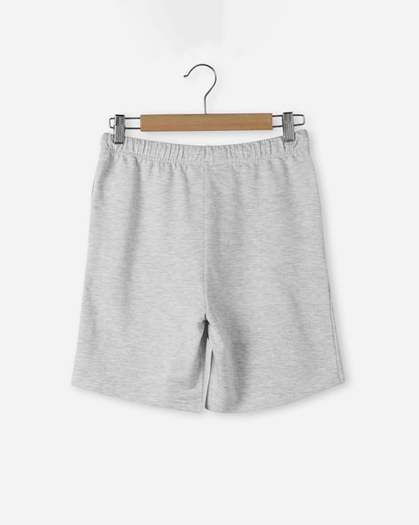 Heathered Knit Shorts with Drawstring Waist view 2