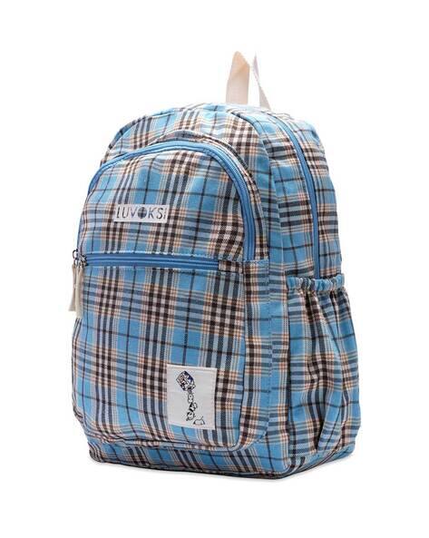 LUVOKSI Checked Everyday Backpack with Zip Closure