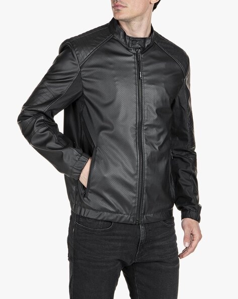 motorimoda : [Replay] LEATHER JACKET with BUTTONS [2712WE230003]