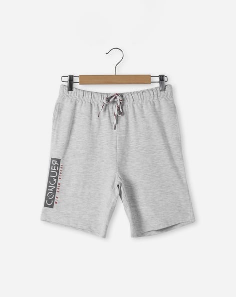 Heathered Knit Shorts with Drawstring Waist