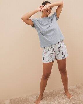 Buy Grey Night\u0026LoungeWearSets for Women 