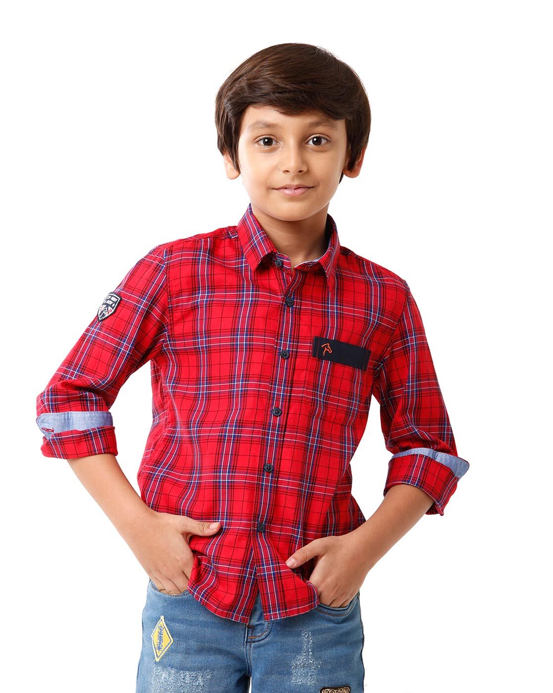 Buy Juscubs Checked Shirt with Patch Pockets at Redfynd