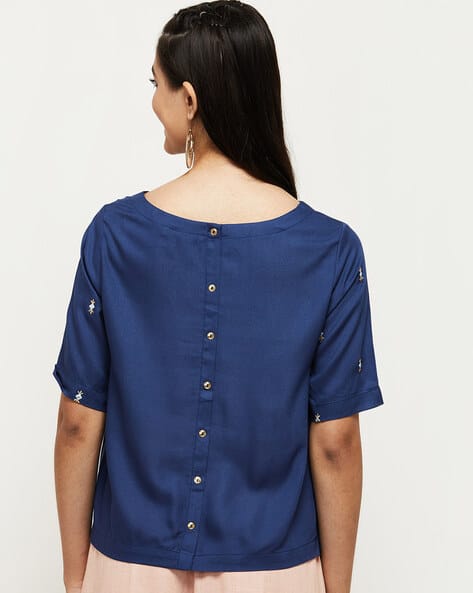 Embellished Round-Neck Top view 3