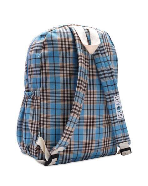 LUVOKSI Checked Everyday Backpack with Zip Closure