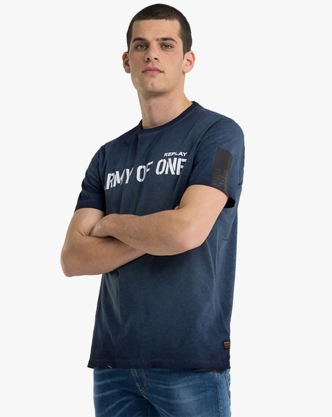 by Navy Buy Men Blue Online Tshirts for REPLAY