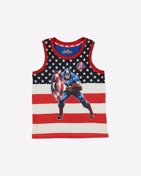 Disney Captain America Print Round-Neck T-shirt