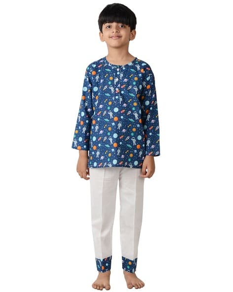 Buy Blue White Nightsuit Sets for Boys by Frangipani Online