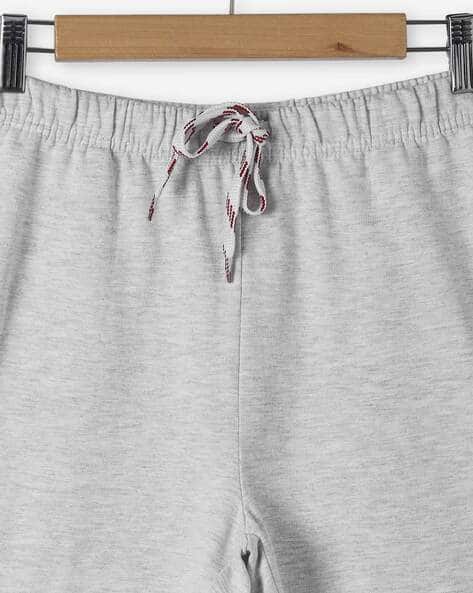 Heathered Knit Shorts with Drawstring Waist view 3