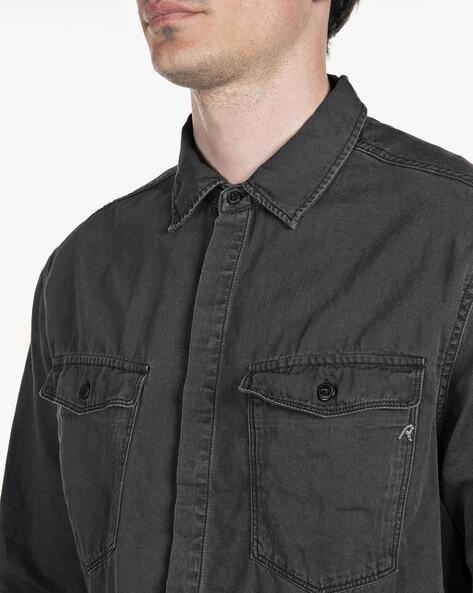 Buy Prototype Men Black Washed Denim Casual Shirt (S) Online at Best Prices  in India - JioMart.