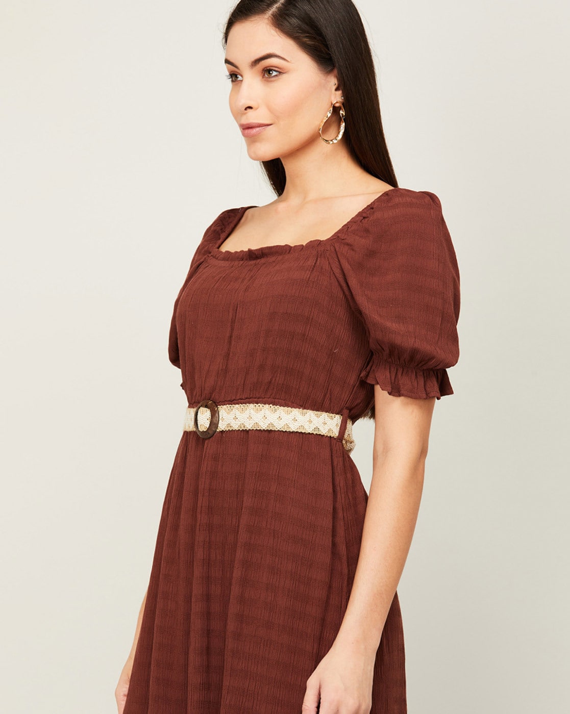 Akris Punto Crew Neck Knee-Length Dress - Brown Dresses, Clothing -  WAK124374