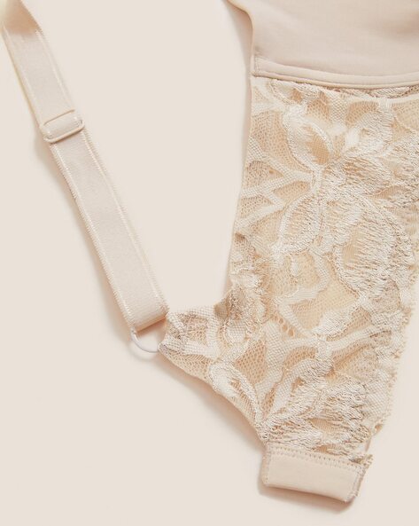 Wild Blooms Non-Padded Lace Trim Full Cup Bra