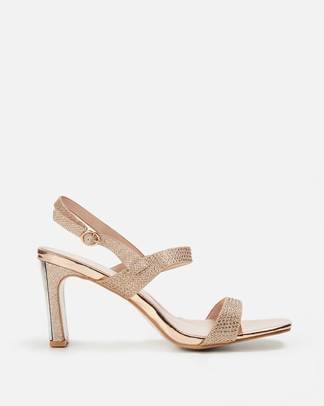 Buy Rose Gold Heeled Sandals for Women by MFT Couture Online | Ajio.com