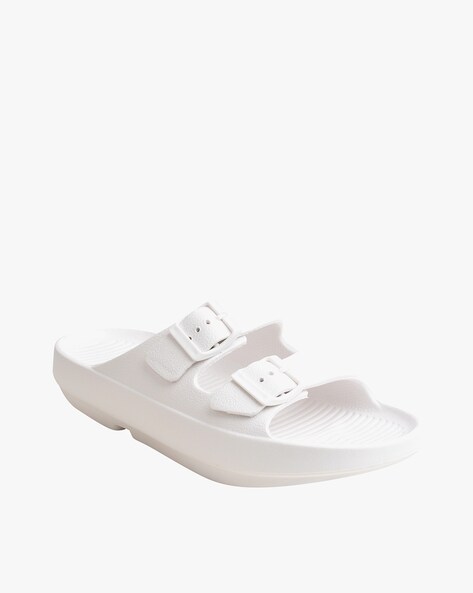 White buckle sliders hot sale