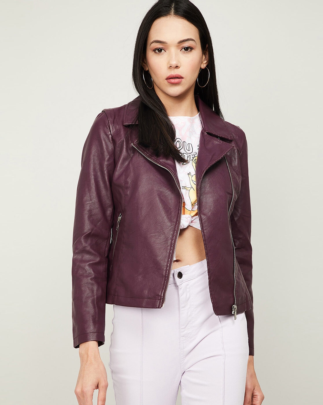 Leather jacket Benedetta Novi Burgundy size L International in Leather -  27797662