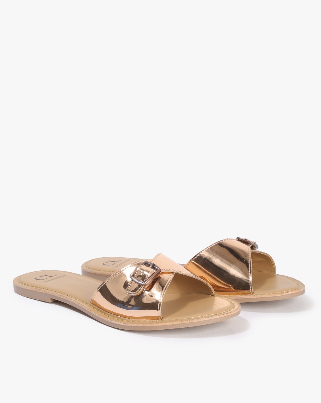 Buy Gold Flat Sandals for Women by Five By Inc.5 Online | Ajio.com