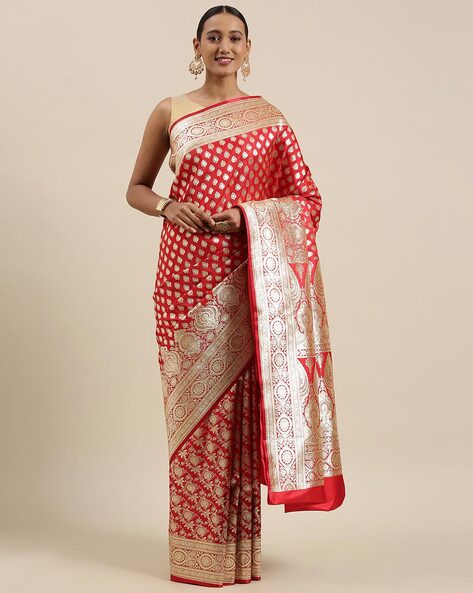 Buy Red Sarees for Women by Ptiepl Banarasi Silk Works Online 