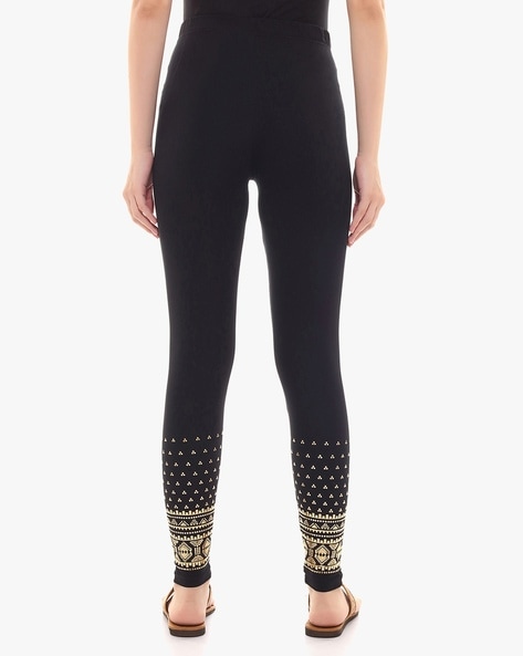 Buy Srishti By FBB Black Solid Ankle Length Leggings at Amazon.in