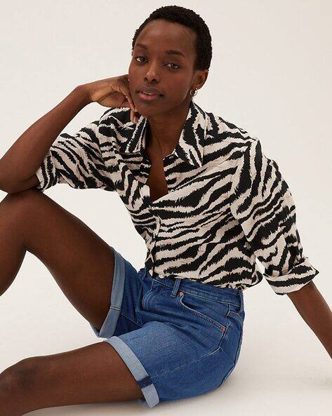 Buy Indigo Shorts for Women by Marks 