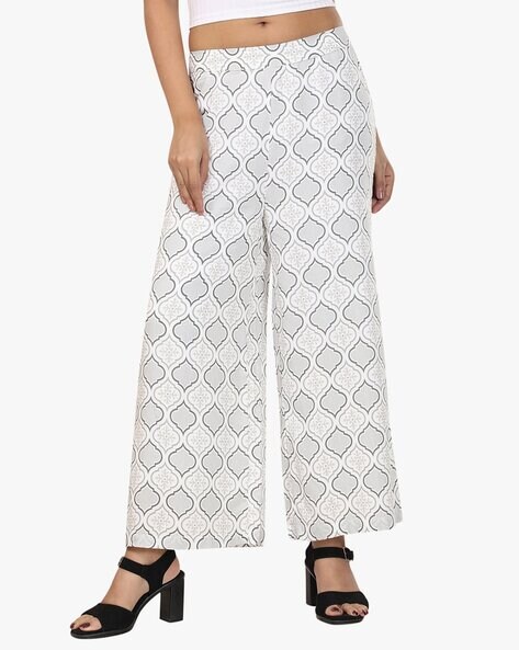Printed Palazzos with Elasticated Waist Price in India