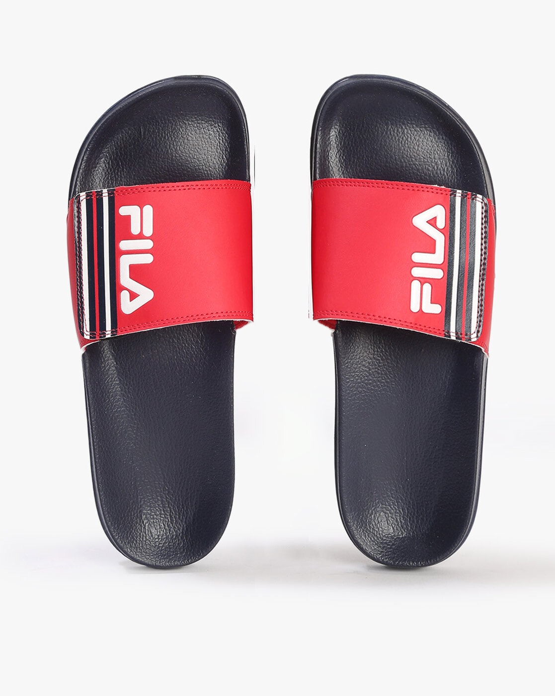 FILA Drifter White, Navy & Red Slide Sandals
