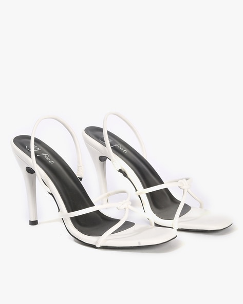 Buy Shoetopia Stylish Slingback Peep Toe White Pumps Stiletto Heeled  Sandals For Women Online